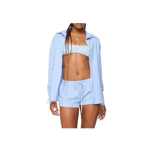 Edikted Lira Текстурированный GINGHAM Пуговица Вверх Рубашка Женские