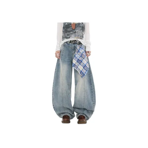 UOOHE Винтаж Унисекс Джинсы