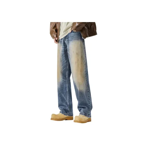 ALL IN Джинсы Унисекс Винтаж Синий