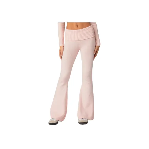 Edikted Desiree Вязаная модель Low Шаговый шов Fold Over Брюки Повседневные брюки Женские