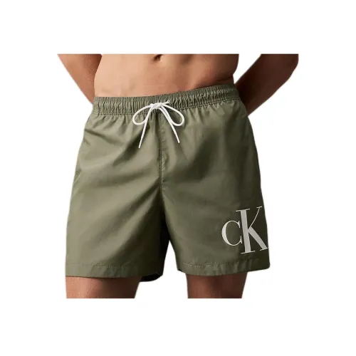 Calvin Klein Темно-оливковые мужские плавательные шорты