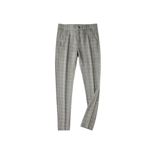 Devanro Желто-серые Мужские костюмные брюки
