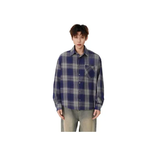 GANGZAI Синий Унисекс Рубашки