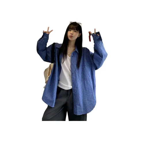 MUCCHIC Blue Women's Shirts MUCCHIC Синий Женские Рубашки