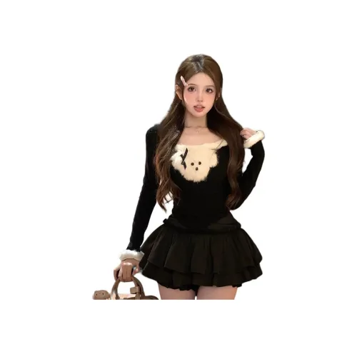 BVODE Черные Женские T-рубашки