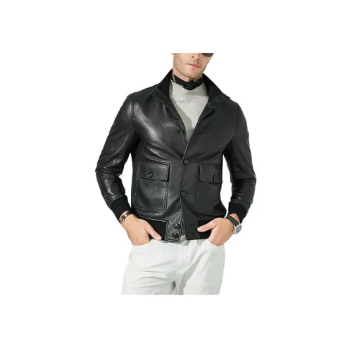 Raidy Boer Кожа Куртка Мужская Черная