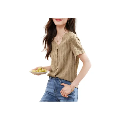 Mo Han Yi Mei Стандартная T-рубашка Женская Хаки