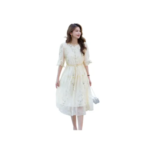 Apricot Женские Короткие Платья с Длинными Рукавами