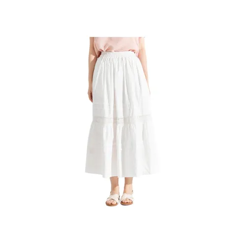 ZIMO Белый Женские Повседневные Длинные Юбки
