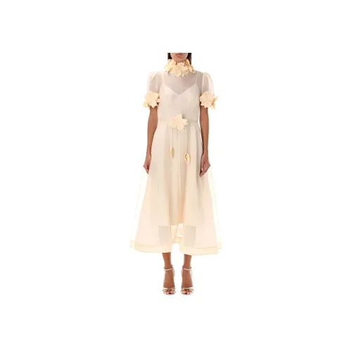 Zimmermann Розовые Женские Платья с Коротким Рукавом