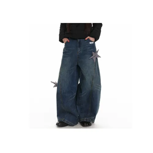 JIKOO Джинсовый синий Унисекс Джинсы