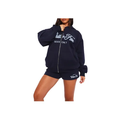 WHITE FOX Толстовка с молнией на передней части худи женский