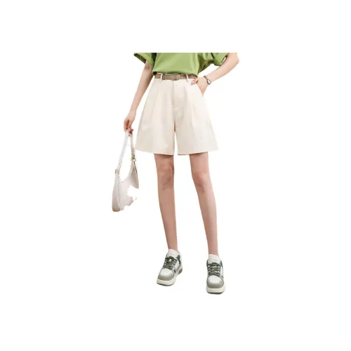 TERRE BLEUE Повседневные шорты женские абрикосового цвета