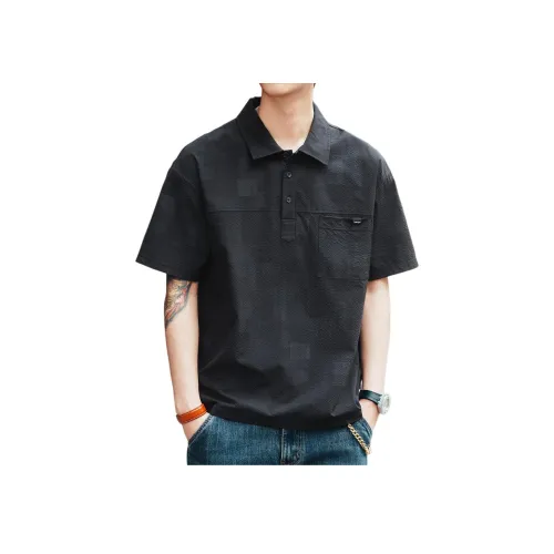 GELANLU Черное унисекс-поло