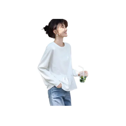 XWI Белая длинная рукавная женская футболка