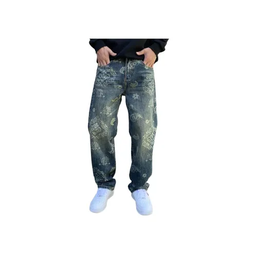 FAIRWHALE Винтажные синие унисекс джинсы