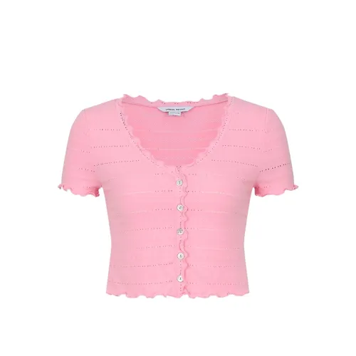 URBAN REVIVO Прохладный Розовый Женские Футболки