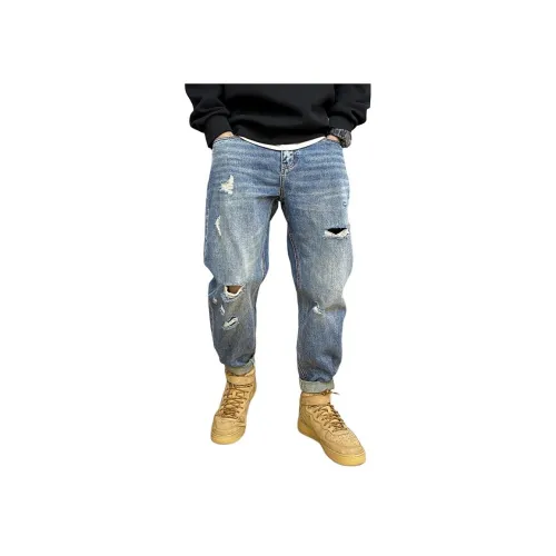 ZHANDASHUAI Синие Унисекс Джинсы