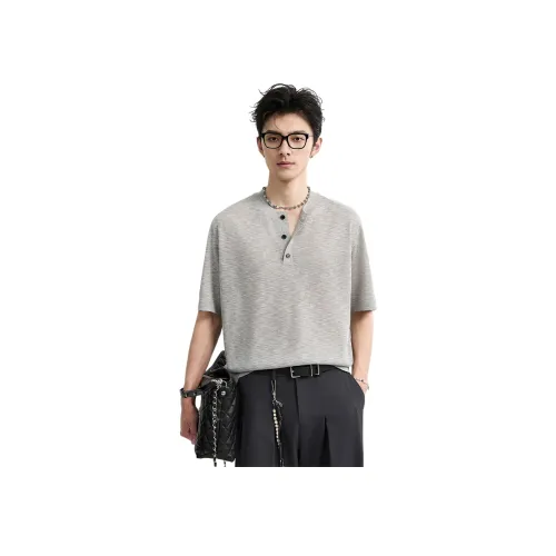 EARL JOEL Men's Polo in Photinia Gray