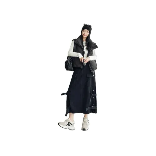 MEIYANG Черные Женские Жилеты