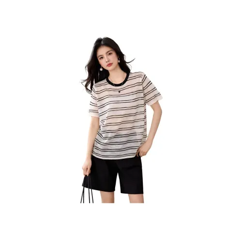 SNZX Белые полосы Женская трикотажная одежда