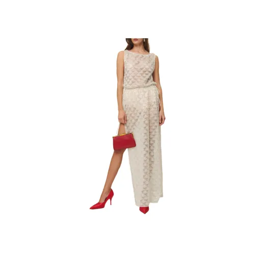 Платье Reformation Lucelia Без рукавов Женское Платье Ромб Белый