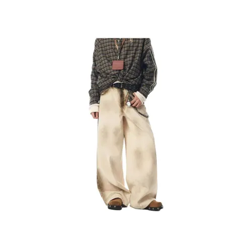 PEA Экрю Унисекс Повседневные брюки