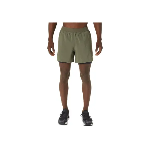 Asics ROAD 2 N 1 5IN Повседневные шорты Мужской Mantle Зеленый