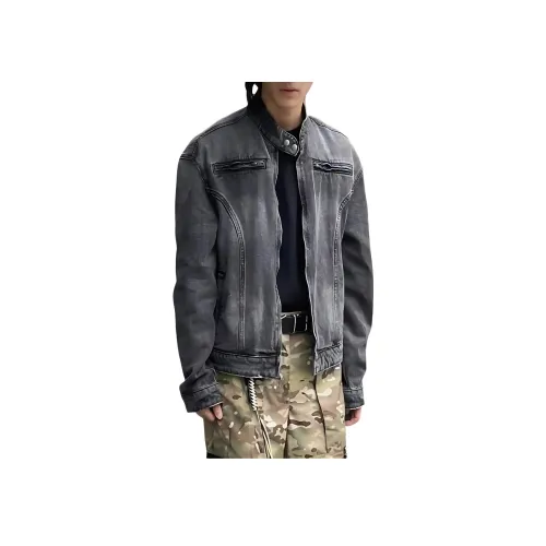 HLPT Denim Jacket Unisex Black Gray HLPT Деним Куртка Унисекс Черный Серый