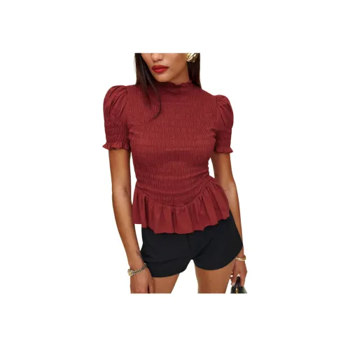 Reformation Red Women's T-Shirts Reformation Красные Женские Футболки