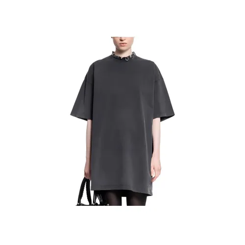 BALENCIAGA Черное Женское Короткое Платье с Рукавами