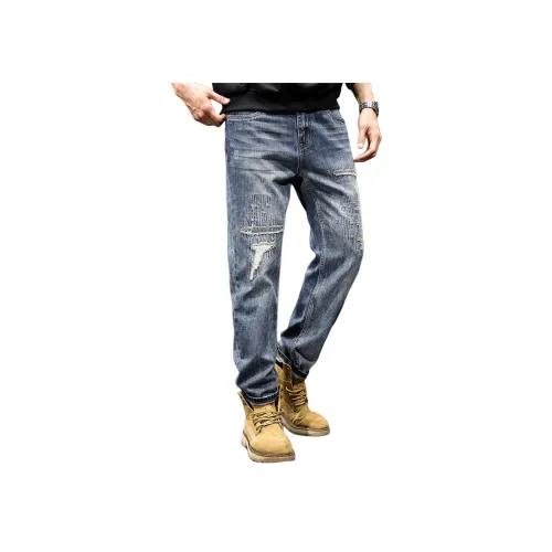 LUJIEBANG Темно-синий Синий Мужские Джинсы