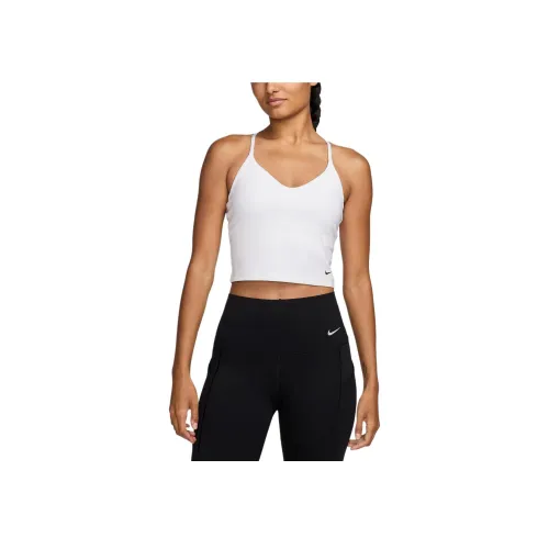 Nike Indy Light Support Утепленный Спортивный Бюстгальтер Танк Спортивное Нижнее Женское Белое