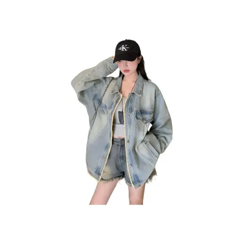 HTHK Светло-синие Женские Джинсовые Куртки