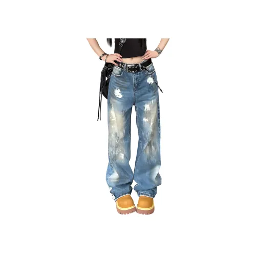 GANGZAI Curved Knife Jeans Unisex