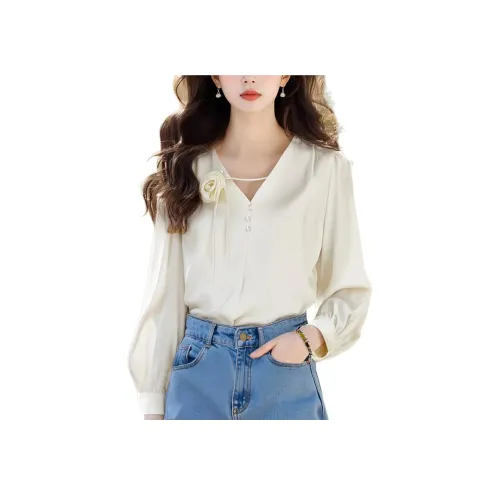 Wbwq Абрикос Женские Рубашки