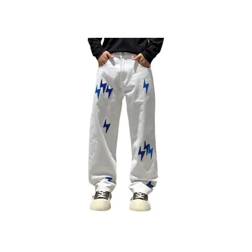 GUJOOCOW Белый Унисекс Джинсы