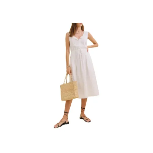 Reformation Без рукавов Платье Женское Белое