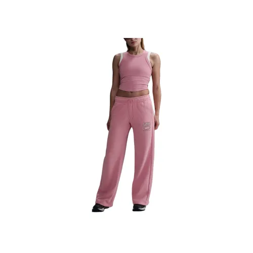 Nike Sportswear Club Флис Вязаные Тренировочные Брюки Женские Элемент Розовый Вереск Холст