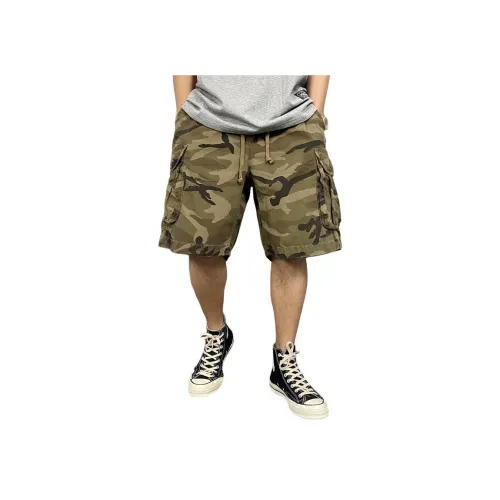 ZHANDASHUAI Лето Свободный крой Модный бренд Роскошная уличная мода Брюки длиной до колена Унисекс Камуфляж