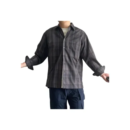 GANGZAI Темно-серый Унисекс Рубашки