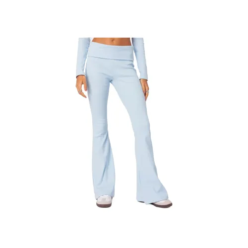 Edikted Кофе Break Ribbed FLARE Leggings Casual Pants Women's