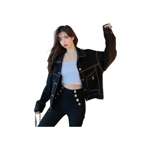 MINETTE Черный Женские Джинсовые Куртки
