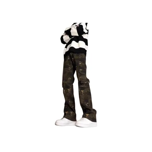 UOOHE Камуфляж Унисекс Джинсы