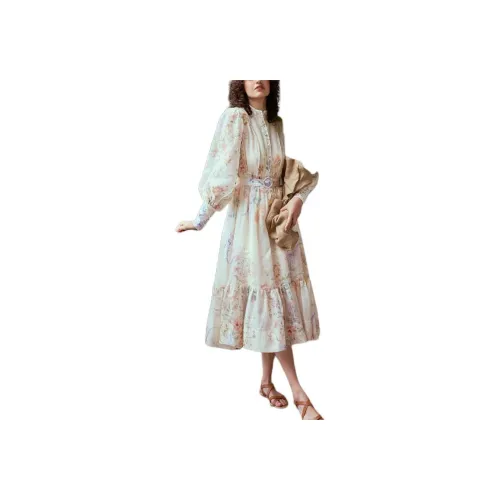 WE ARE KINDRED Primrose Шелк Ожерелье-чокер Maxi Dress Длинное Платье с Длинными Рукавами Женское