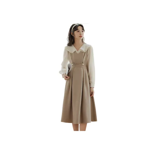 HUICUIGE Длинное платье с длинными рукавами женское