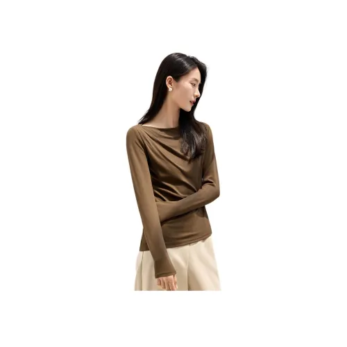 IHIMI Темный кофейный женские футболки T