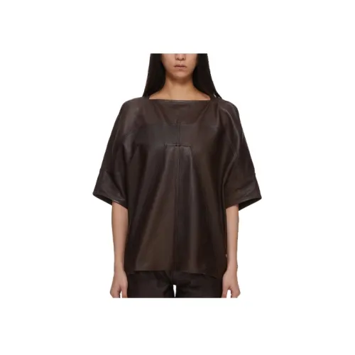 RICK OWENS Коричневая женская кожаная куртка
