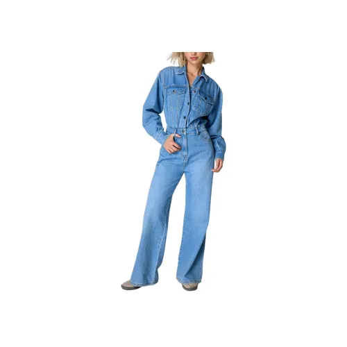 NASTY GAL The Деним Комбинезон Boilersuit Женские Синий