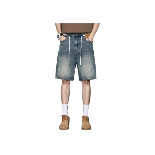 GURBAKS Blue Men's Denim Shorts GURBAKS Синий Мужские Джинсовые Шорты